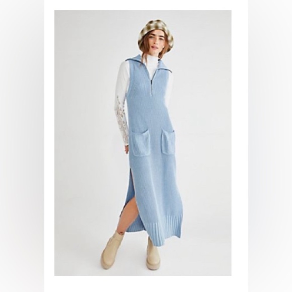 Free People Blue Knit Dress. Size Small.